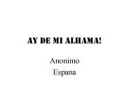 Ay de mi Alhama!