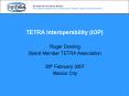 TETRA Interoperability (IOP) PowerPoint PPT Presentation