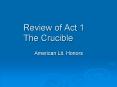 Review of Act 1 The Crucible PowerPoint PPT Presentation