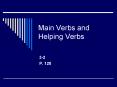 Main Verbs and Helping Verbs PowerPoint PPT Presentation