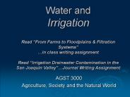 Water and Irrigation Read 