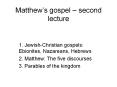 Matthew PowerPoint PPT Presentation