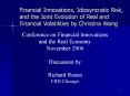 Financial Innovations, Idiosyncratic Risk, and the Joint Evolution of Real and Financial Volatilities by Christina Wang PowerPoint PPT Presentation
