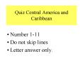 Quiz Central America and Caribbean PowerPoint PPT Presentation