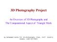 3D Photography Project PowerPoint PPT Presentation