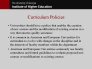 Curriculum Policies