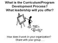 What is the Curriculum/Program Development Process? What leadership will you offer? PowerPoint PPT Presentation