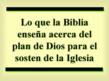Lo que la Biblia ense