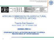 AFRICAN COMMISSION ON AGRICULTURAL STATISTICS (AFCAS)