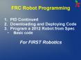 FRC Robot Programming PowerPoint PPT Presentation