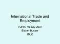 International Trade and Employment PowerPoint PPT Presentation