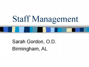 Staff Management