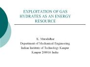 EXPLOITATION OF GAS HYDRATES AS AN ENERGY RESOURCE