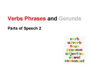 Verbs Phrases and Gerunds