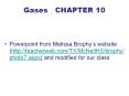 Gases  CHAPTER 10 PowerPoint PPT Presentation