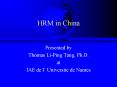 HRM in China PowerPoint PPT Presentation