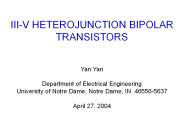 III-V HETEROJUNCTION BIPOLAR TRANSISTORS