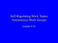 Self-Regulating Work Teams Autonomous Work Groups PowerPoint PPT Presentation
