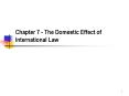 Chapter 7 - The Domestic Effect of International Law PowerPoint PPT Presentation
