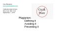 Plagiarism: PowerPoint PPT Presentation