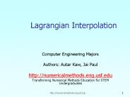 Lagrangian Interpolation