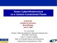 Green Cyberinfrastructure on a Carbon-Constrained Planet PowerPoint PPT Presentation