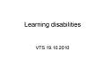 Learning disabilities PowerPoint PPT Presentation