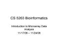 CS 5263 Bioinformatics PowerPoint PPT Presentation