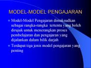 MODEL-MODEL PENGAJARAN