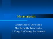 Metamaterials