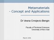 Metamaterials - Concept and Applications