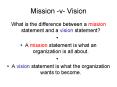 Mission -v- Vision PowerPoint PPT Presentation