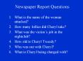 Newspaper Report Questions PowerPoint PPT Presentation