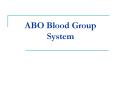 ABO Blood Group System PowerPoint PPT Presentation