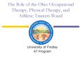 The Role of the Ohio Occupational Therapy, Physical Therapy, and Athletic Trainers Board PowerPoint PPT Presentation