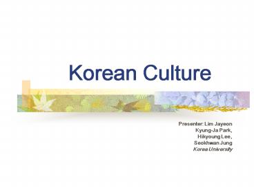 Korean Culture