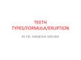 TEETH TYPES/FORMULA/ERUPTION PowerPoint PPT Presentation