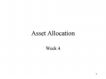 Asset Allocation