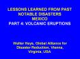 LESSONS LEARNED FROM PAST NOTABLE DISASTERS MEXICO PART 4: VOLCANIC ERUPTIONS PowerPoint PPT Presentation