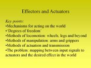 Effectors and Actuators