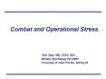 Combat and Operational Stress PowerPoint PPT Presentation