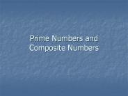 Prime Numbers and Composite Numbers