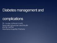 Diabetes management and complications