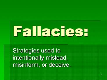 Fallacies: