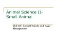 Animal Science II- Small Animal PowerPoint PPT Presentation