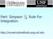 Numerical Methods   Part: Simpson   Rule For Integration. 