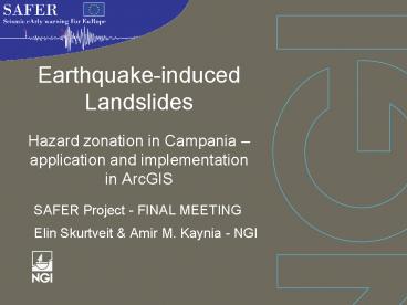 Earthquake-induced Landslides Hazard zonation in Campania 