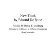 New Think by Edward De Bono PowerPoint PPT Presentation