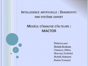 Intelligence artificielle : Diagnostic par syst