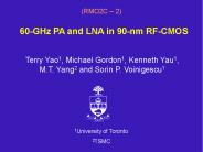 60-GHz PA and LNA in 90-nm RF-CMOS